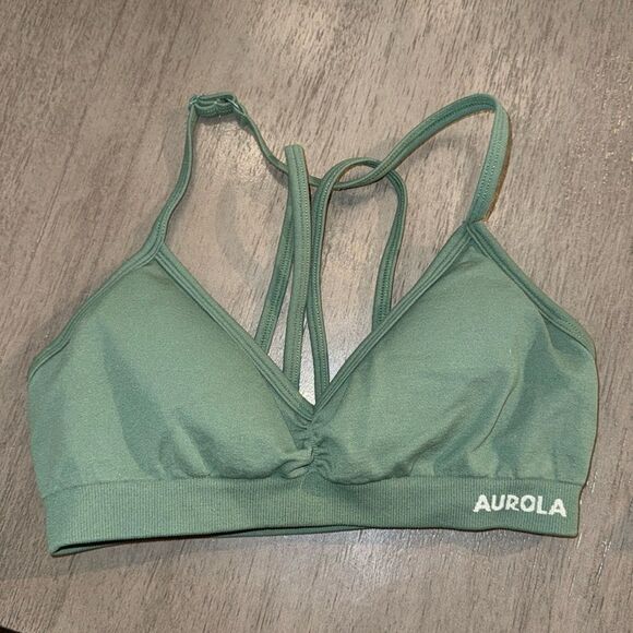 AUROLA Seamless‎ Adjustable Mercury Green  Sports Bra Small - Picture 2 of 5